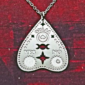 Triple Goddess Ouija Planchette Silver Necklace